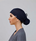 Load image into Gallery viewer, Ponytail with Eyelets - The MonoChrome Collection - Aví Scrub Caps