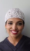 Load image into Gallery viewer, Ponytail with Eyelets - FRESH LEAVES Collection - Aví Scrub Caps