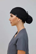 Load image into Gallery viewer, Ponytail with Eyelets - The MonoChrome Collection - Aví Scrub Caps